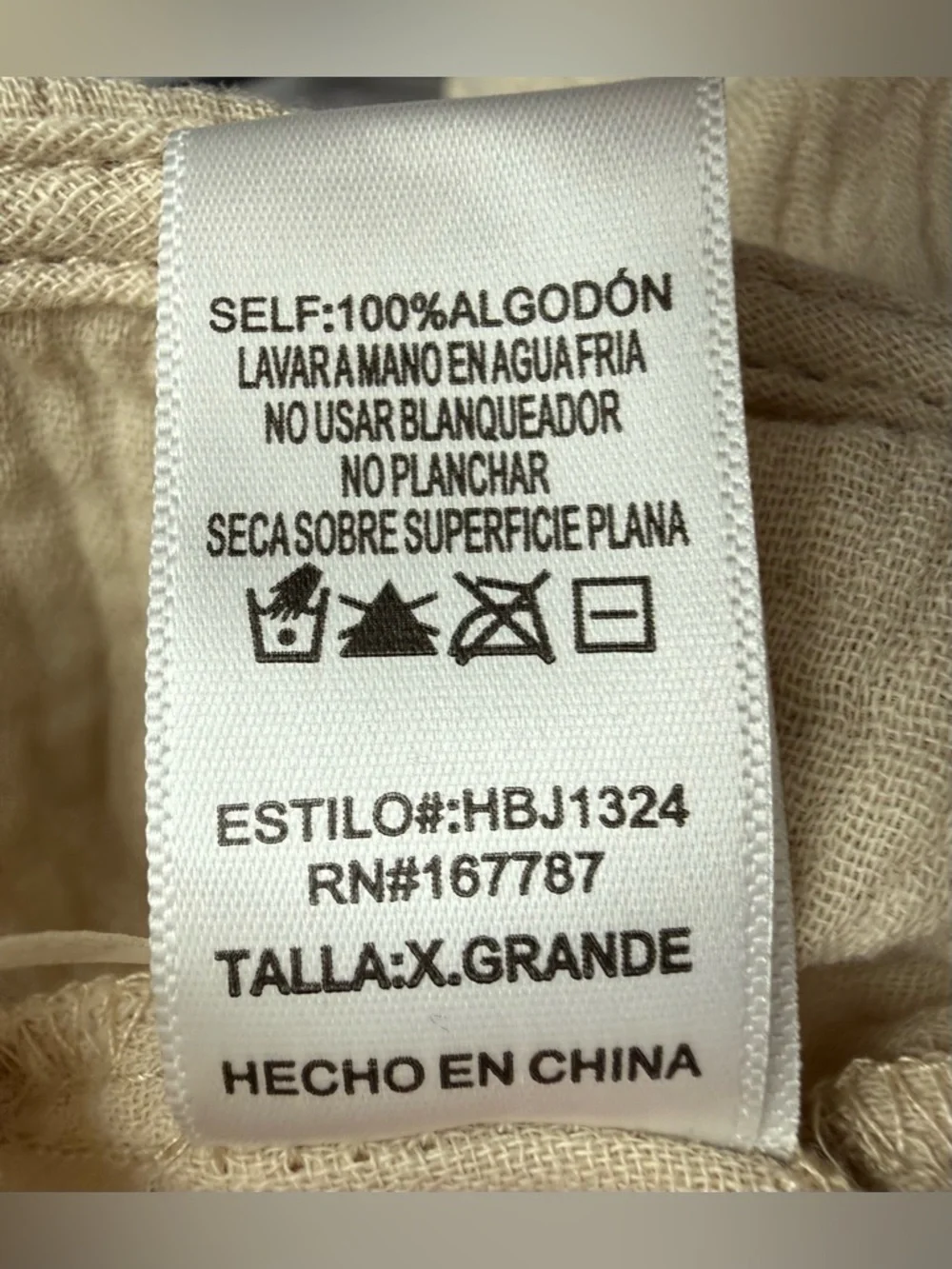 Hunter & Brown Gauze Jumpsuit XL Beige Wide Leg Boho Indie NWT - Picture 5 of 6